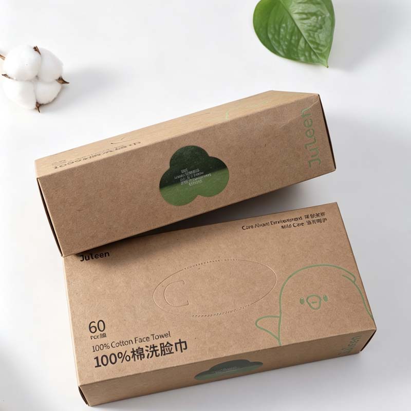 Eco-Friendly Boxed Cotton Facial Towels